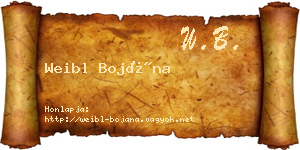 Weibl Bojána névjegykártya